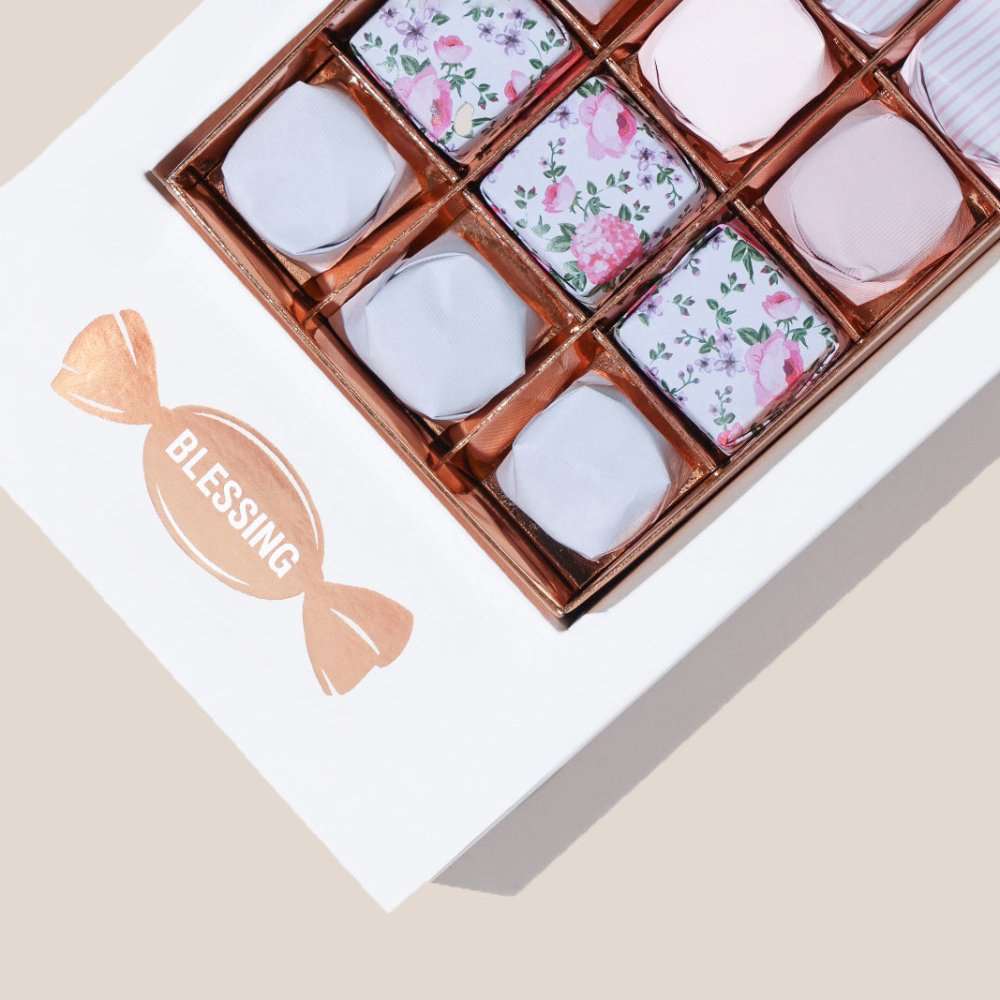 Blessing - Baby Girl Box of 36 Pieces, Les Mignons|Chocolate - Alissar Flowers Amman