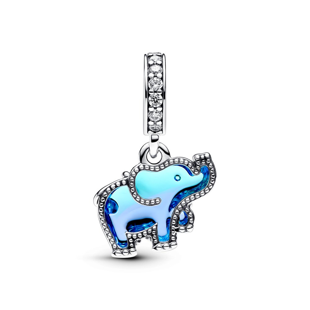 Blue Murano Glass Elephant Dangle Charm|Charms & Pendants - Alissar Flowers Amman