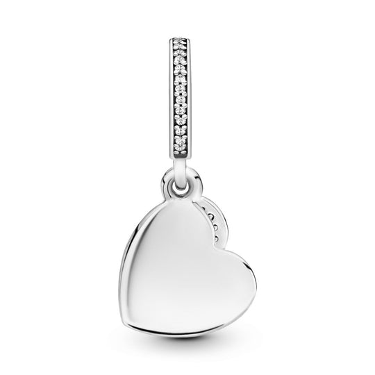 Forever friends heart silver dangle with clear cubic zirconia|Charms & Pendants - Alissar Flowers Amman