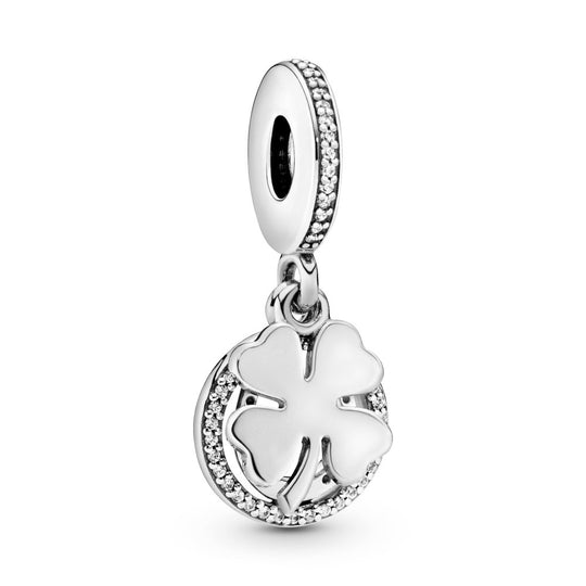 Good luck silver dangle with clear cubic zirconia|Charms & Pendants - Alissar Flowers Amman