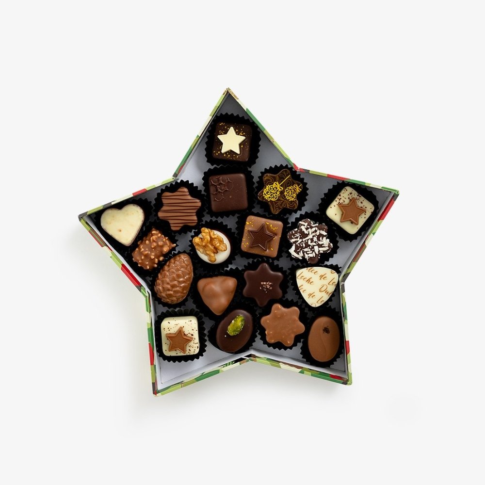 Läderach - Praline Christmas Star Assorted, 18pcs|Chocolate - Alissar Flowers Amman