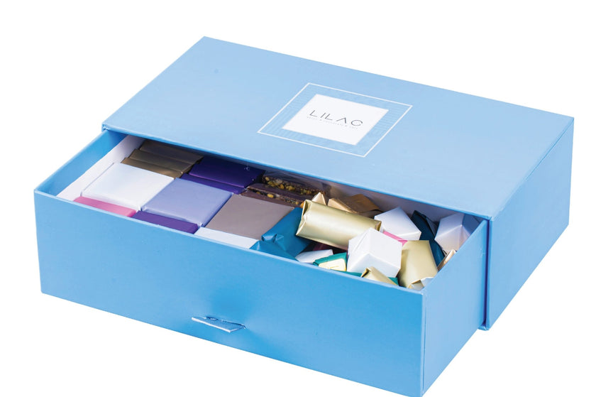 Lilac - Wrapped Chocolate Box 1.0 kg type | Alissar Flowers