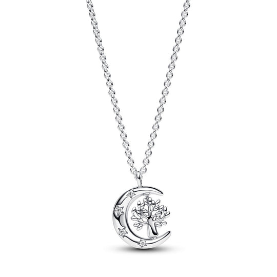 Moon & Spinning Tree of Life Pendant Necklace|Necklaces - Alissar Flowers Amman