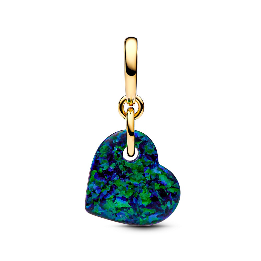 Opalescent Green Heart Dangle Charm|Charms & Pendants - Alissar Flowers Amman