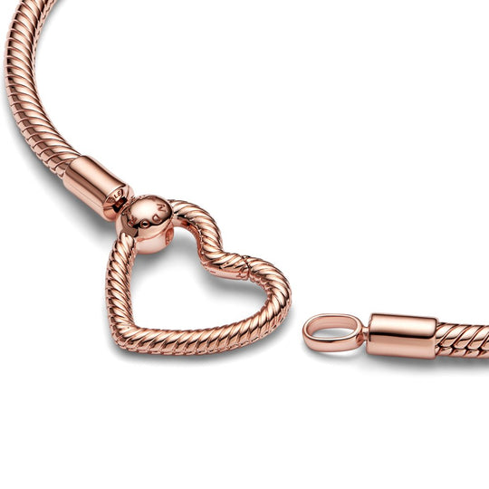 Pandora Moments Heart Closure Snake Chain Bracelet|Bracelets - Alissar Flowers Amman