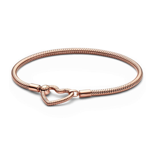 Pandora Moments Heart Closure Snake Chain Bracelet|Bracelets - Alissar Flowers Amman