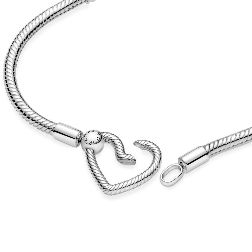 Pandora Moments Heart Closure Snake Chain Bracelet|Bracelets - Alissar Flowers Amman