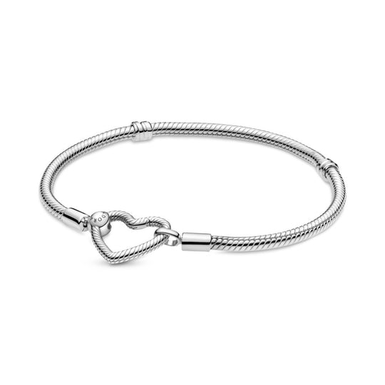 Pandora Moments Heart Closure Snake Chain Bracelet|Bracelets - Alissar Flowers Amman