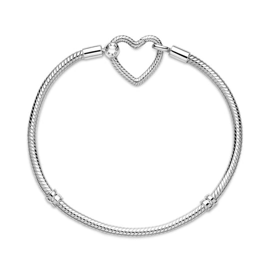 Pandora Moments Heart Closure Snake Chain Bracelet|Bracelets - Alissar Flowers Amman