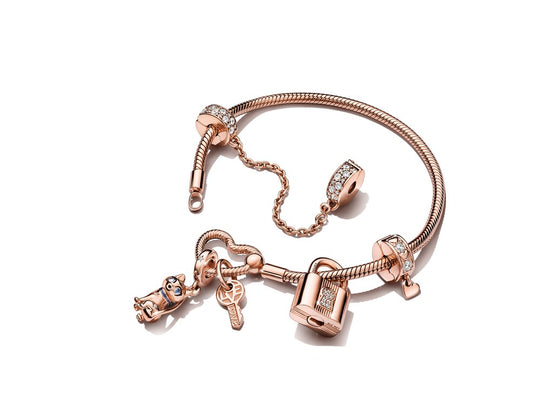 Pandora Moments Heart Closure Snake Chain Bracelet|Bracelets - Alissar Flowers Amman