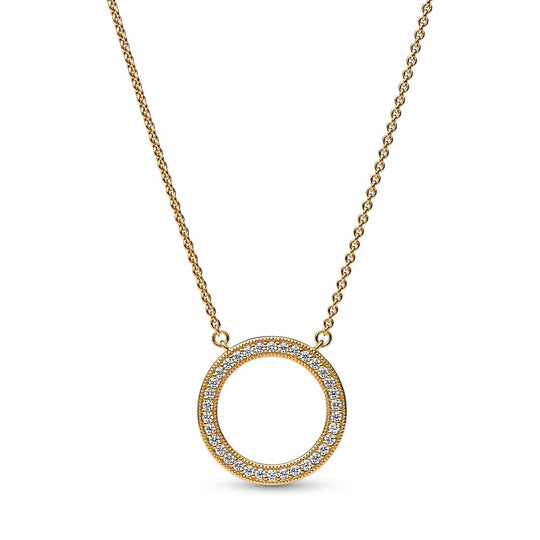 Pandora Signature Pavé & Hearts Circle Pendant Necklace|Necklaces - Alissar Flowers Amman