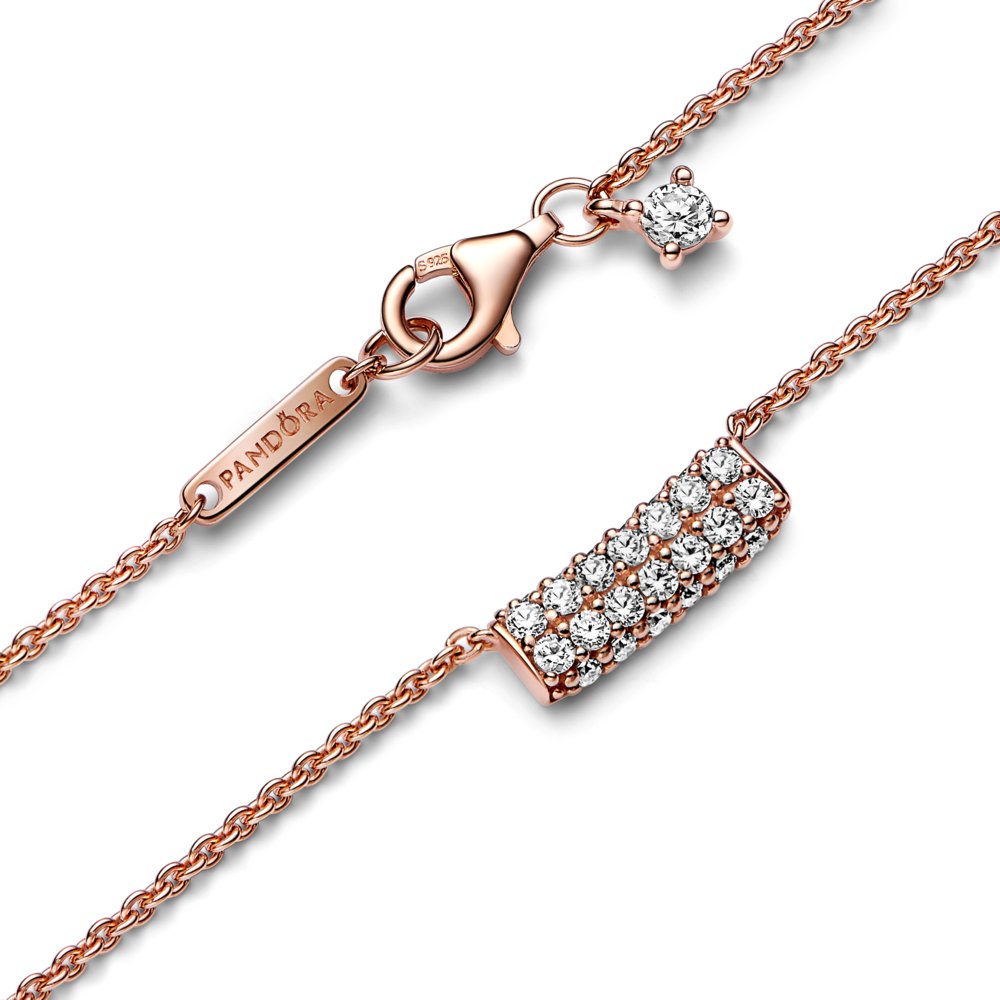 Pandora Timeless Pavé Double - row Bar Collier Necklace|Necklaces - Alissar Flowers Amman