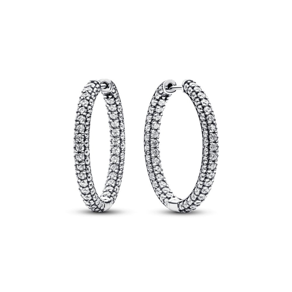 Pandora Timeless Pavé Single - row Hoop Earrings|Earrings - Alissar Flowers Amman