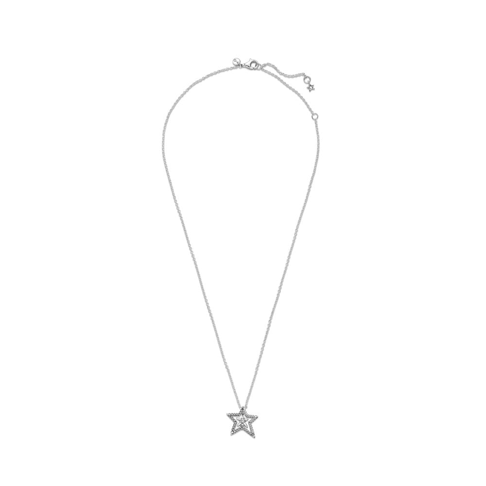 Pavé Asymmetric Star Collier Necklace|Necklaces - Alissar Flowers Amman