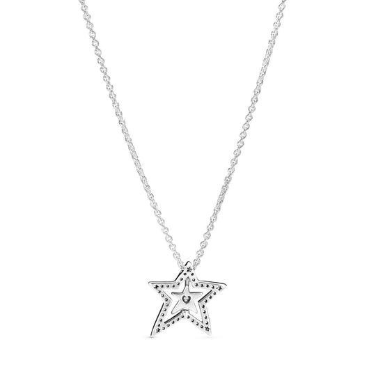 Pavé Asymmetric Star Collier Necklace|Necklaces - Alissar Flowers Amman