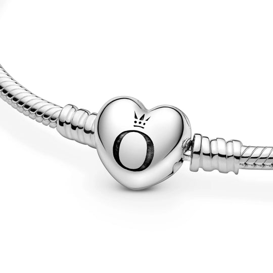 Silver bracelet with heart - shaped clasp|Bracelets - Alissar Flowers Amman