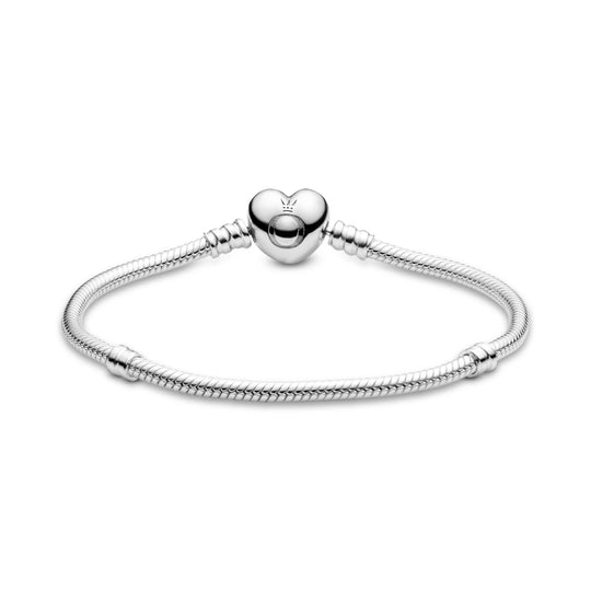 Silver bracelet with heart - shaped clasp|Bracelets - Alissar Flowers Amman