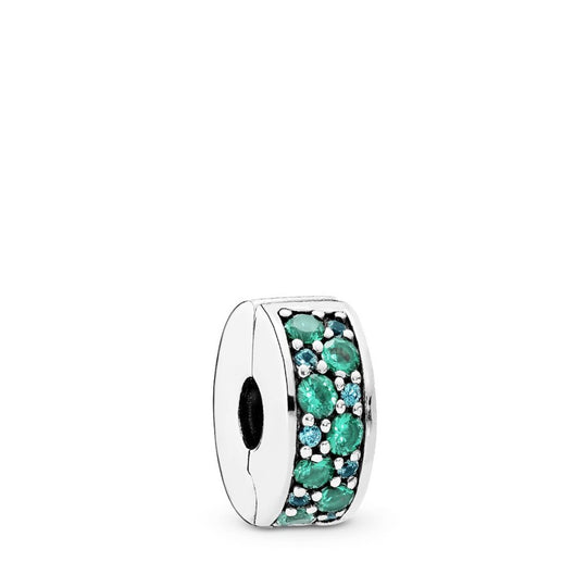 Silver clip with teal cubic zirconia and silicone grip|Charms & Pendants - Alissar Flowers Amman