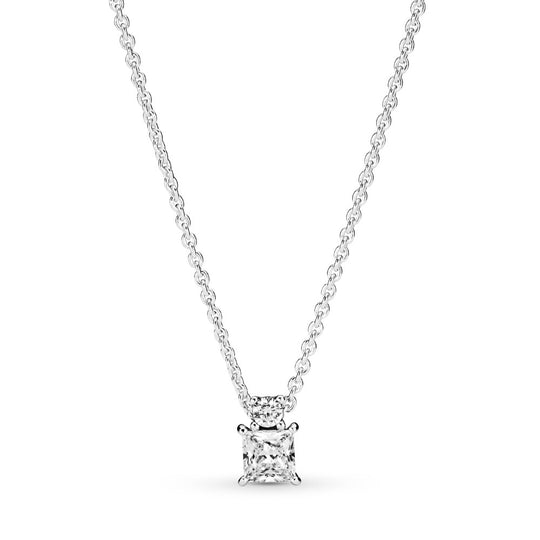 Sparkling Collier Round & Square Pendant Necklace|Necklaces - Alissar Flowers Amman