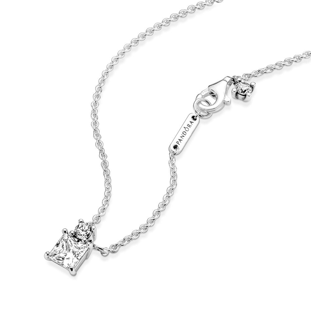 Sparkling Collier Round & Square Pendant Necklace|Necklaces - Alissar Flowers Amman