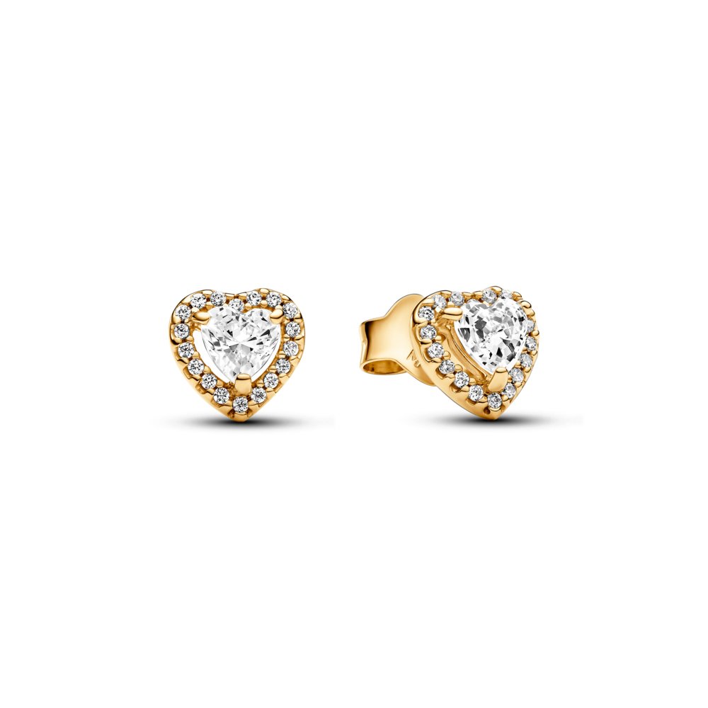 Sparkling Elevated Heart Stud Earrings|Earrings - Alissar Flowers Amman