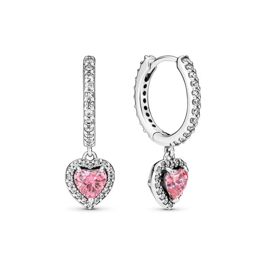 Sparkling Halo Heart Hoop Earrings|Earrings - Alissar Flowers Amman