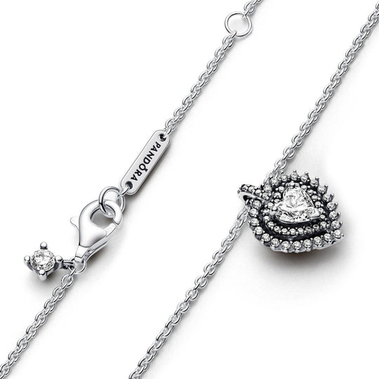 Sparkling Heart Halo Pendant Necklace|Necklaces - Alissar Flowers Amman