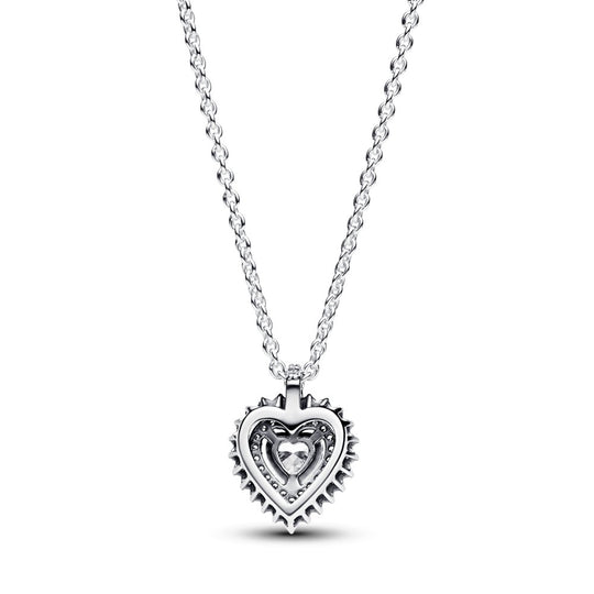 Sparkling Heart Halo Pendant Necklace|Necklaces - Alissar Flowers Amman