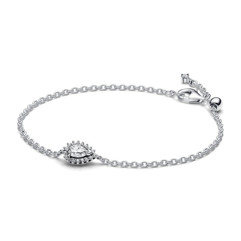 Sparkling Pear Halo Chain Bracelet|Bracelets - Alissar Flowers Amman