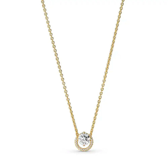 Sparkling Round Halo Pendant Collier Necklace|Necklaces - Alissar Flowers Amman