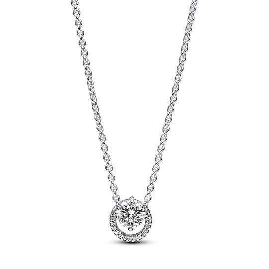 Sparkling Round Halo Pendant Collier Necklace|Necklaces - Alissar Flowers Amman