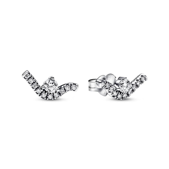 Sparkling Wave Stud Earrings|Earings - Alissar Flowers Amman