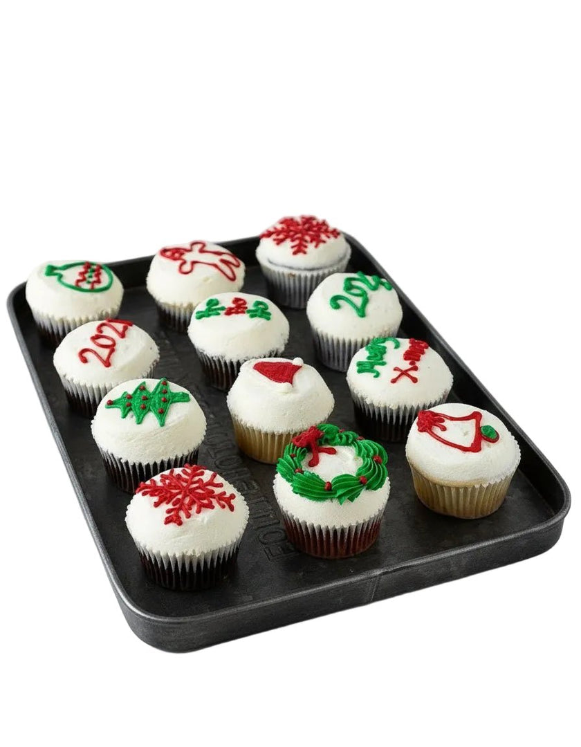 Sugar Daddy's Dozen Christmas White Design Cupcakes type | Alissar Flowers