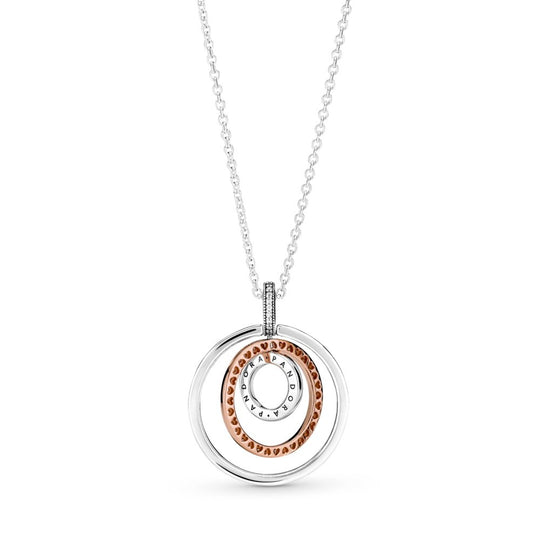 Two - tone Circles Pendant & Necklace|Necklaces - Alissar Flowers Amman