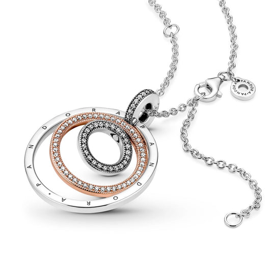 Two - tone Circles Pendant & Necklace|Necklaces - Alissar Flowers Amman