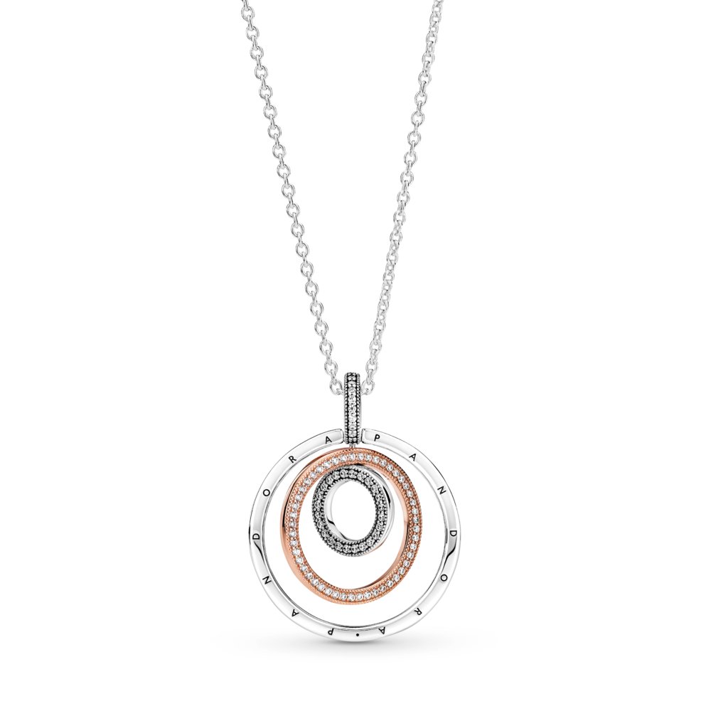 Two - tone Circles Pendant & Necklace|Necklaces - Alissar Flowers Amman