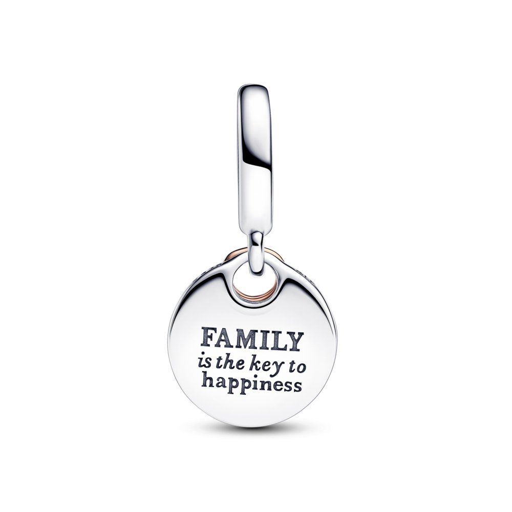 Two - tone Key to Happiness Double Dangle Charm|Charms & Pendants - Alissar Flowers Amman