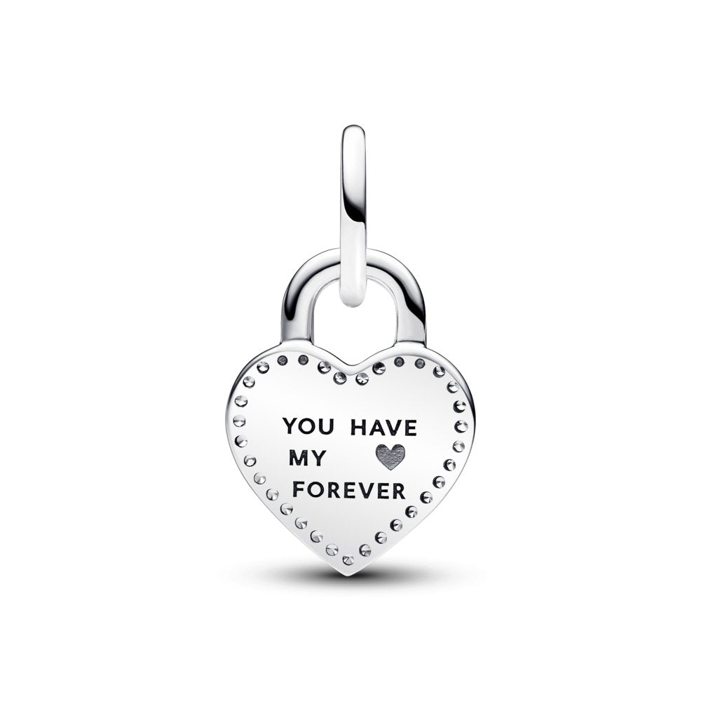 Two - tone Twistable Heart Padlock Double Dangle Charm|Charms & Pendants - Alissar Flowers Amman