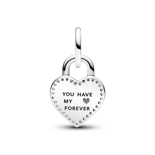 Two - tone Twistable Heart Padlock Double Dangle Charm|Charms & Pendants - Alissar Flowers Amman