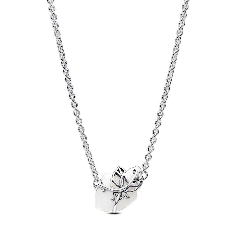 White Rose in Bloom Collier Necklace|Necklaces - Alissar Flowers Amman