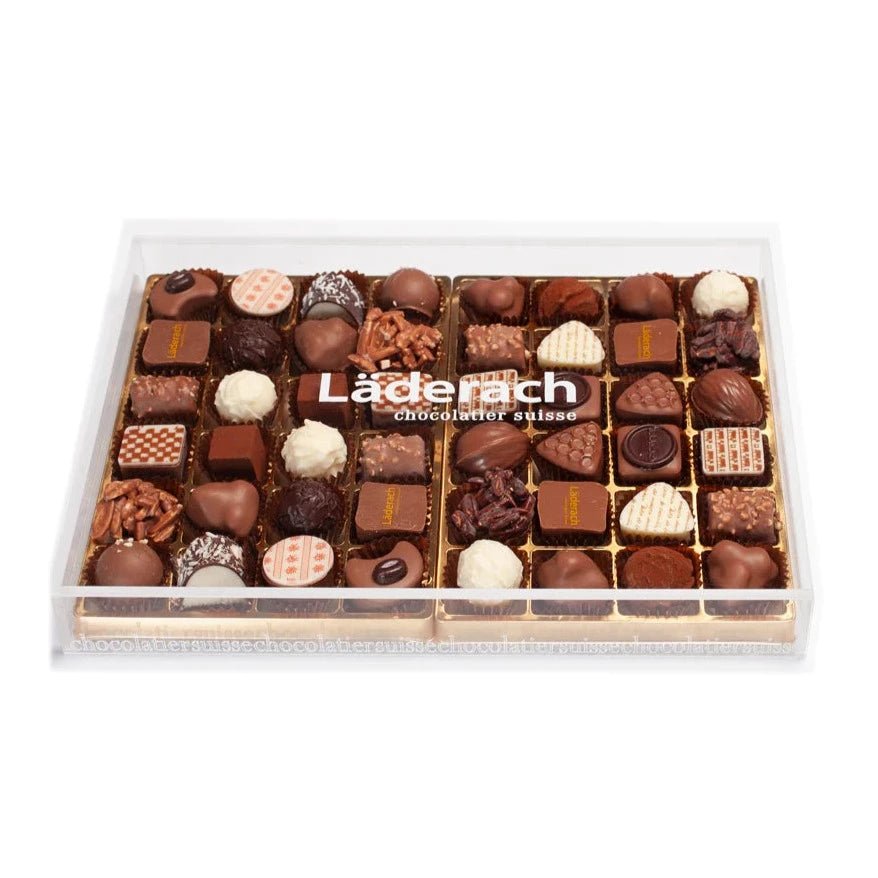 Läderach - Plexi Box of 48 Assorted Praline Chocolates - Alissar Flowers Amman